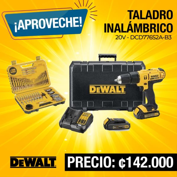 DEWALT INALAM TALADRO PERC 20V DCD776S2A-B3